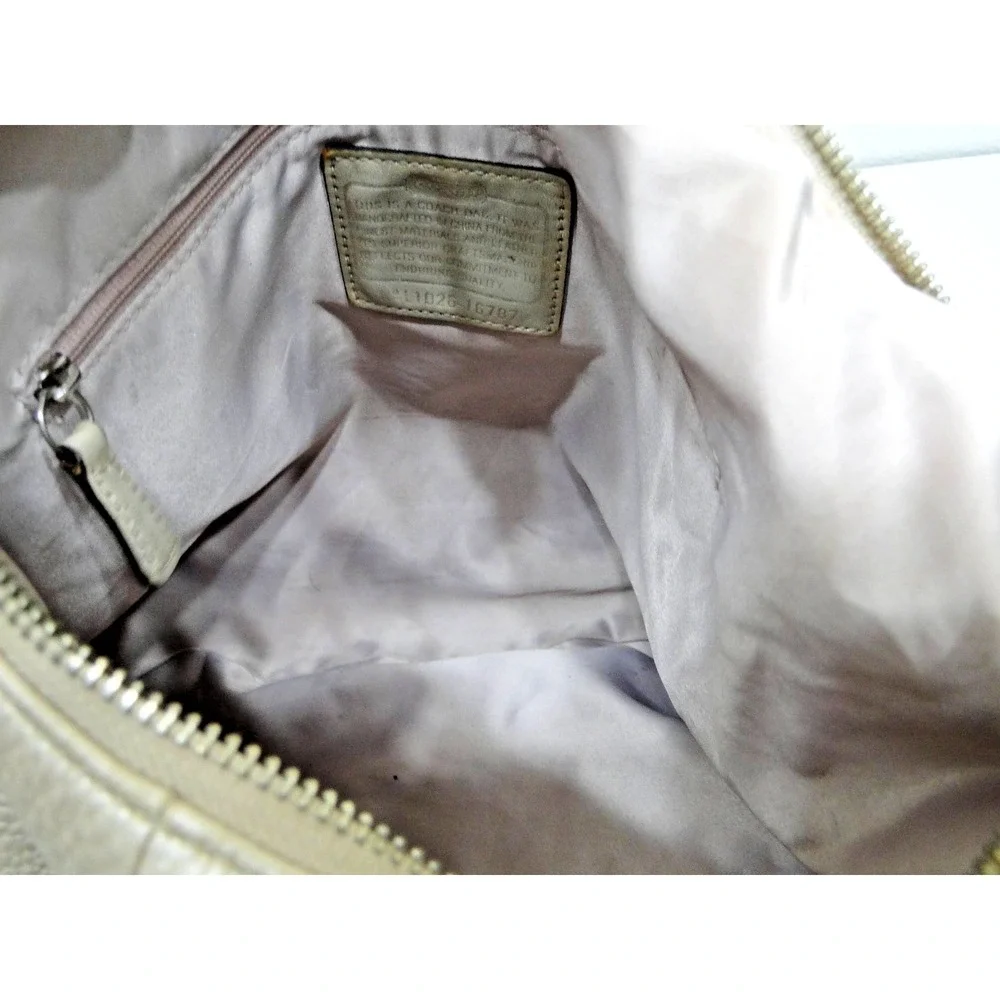 Vintage Coach Kristin‎ Champagne/Pearl Leather Hobo Shoulder bag Purse